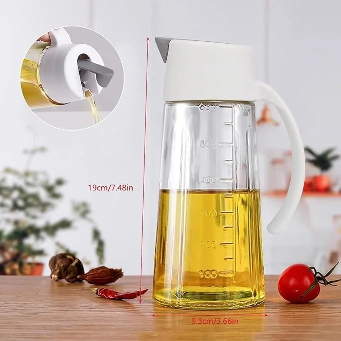 Oil and Vinegar Dispenser Bottle With Automatic Opening and Closing