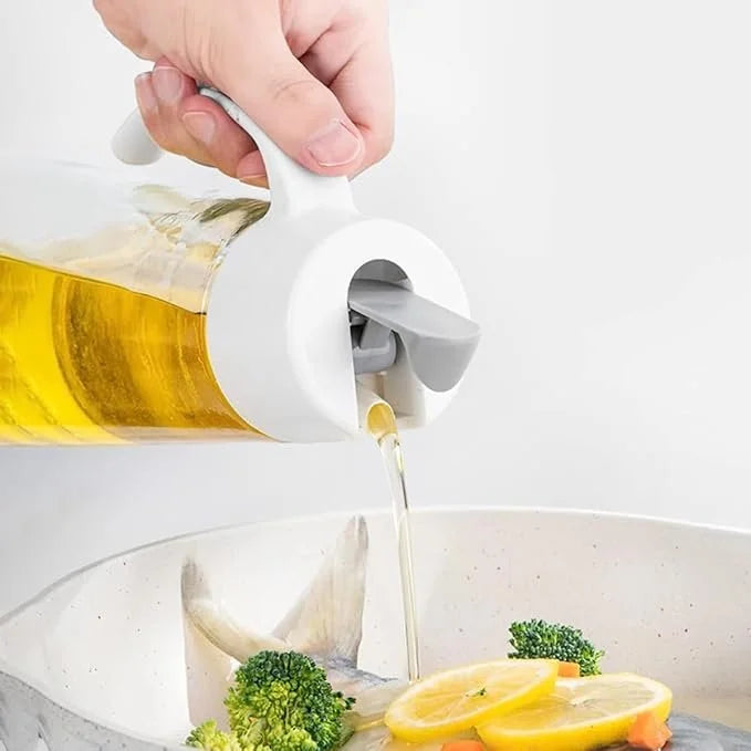 Oil and Vinegar Dispenser Bottle With Automatic Opening and Closing