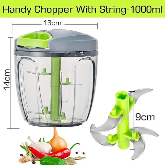 1000ml Large Handy and Compact Chopper with Stainless Steel 5 Blades