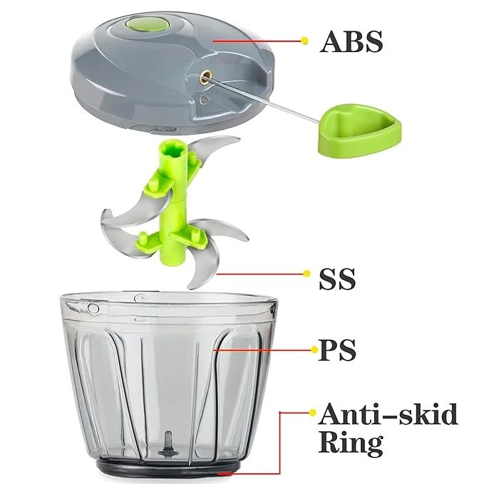 1000ml Large Handy and Compact Chopper with Stainless Steel 5 Blades