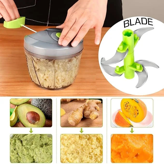 1000ml Large Handy and Compact Chopper with Stainless Steel 5 Blades